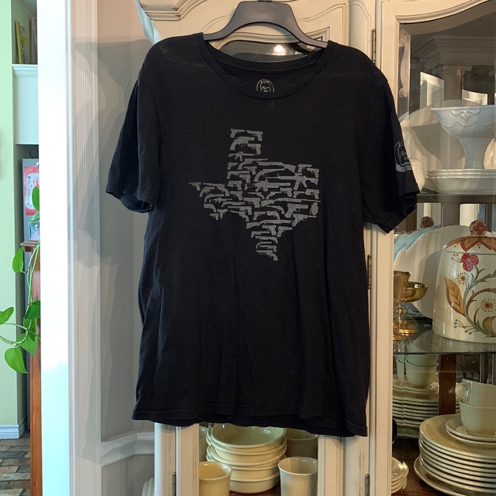 Mason Jar Brand Mens Texas Guns 2nd Amendment Tshirt L Rifles Pistols